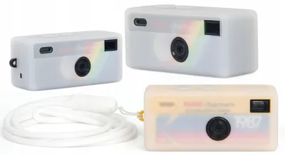 Obrázok produktu pre Puzdro, obal, silikónový kryt pre Kodak CHARMERA + šnúrka / biela – priehľadná