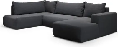 Produktbild von Intenso Ecksofa mit Schlaffunktion LECCO U, Rechts, Schwarz
