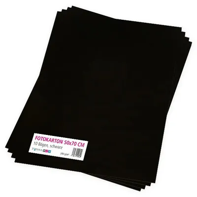 Produktbild von itenga Fotokarton schwarz - 50x70cm 300g/m² 10 Bogen