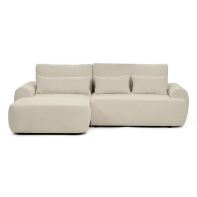 Produktbild von Ecksofa OLIVER mit Schlaffunktion & Bettkasten, Bouclé Beige, Eckseite links