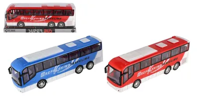 Obrázek produktu pro Autobus dálkový plast 31cm na setrvačník 2 barvy v blistru