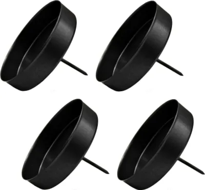 Produktbild von Stumpenkerzen Pick 4er Set - schwarz - Kerzen Stecker für Advents und Weihnachts Gesteck - Kerzenpick für Kugelkerzen