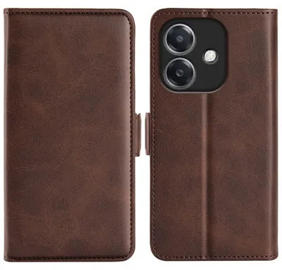 Produktbild von MobyDefend Hülle für Oppo A60 5G & Oppo A40 & Oppo A40M - Premium Klapphülle mit Kartenfächern und Standfunktion – Seitenverschluss - Braun