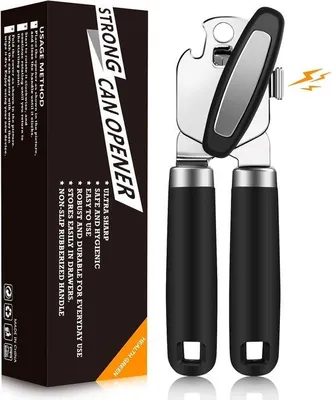 Zdjęcie produktu dla Otwieracz do puszek Ibzoa® wykonany ze stali nierdzewnej – 3 w 1: z magnesem, otwieraczem do butelek i ergonomiczną, antypoślizgową rączką, nadający się do mycia w zmywarce, idealny dla osób starszych