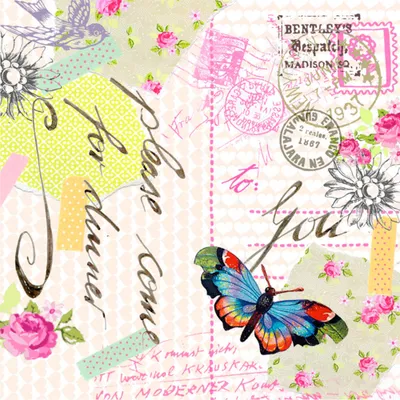 Immagine prodotto di PPD Love Letter Servietten, 20 Stück, Tischservietten, Tissue, Bunt, 33 x 33 cm, 1331539