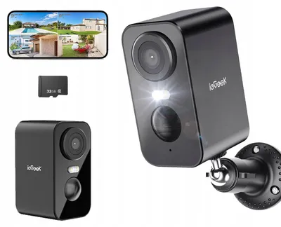 Produktbild von ieGeek WLAN Outdoor Kamera 2K 3MP Akku 32GB wetterfest