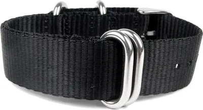 Produktbild von Minott Ersatzband Uhrenarmband Durchzugsband Textil  Band schwarz 20951, Stegbreite:20mm