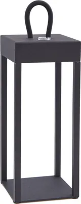 Produktbild von Lindby LED-Akkutischlampe Iruna, schwarz, Metall, 27cm, dim.
