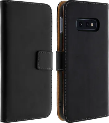 Produktbild von Samsung Galaxy S10e Cover aus Kunstleder mit Standfunktion & Kartenfach– Schwarz