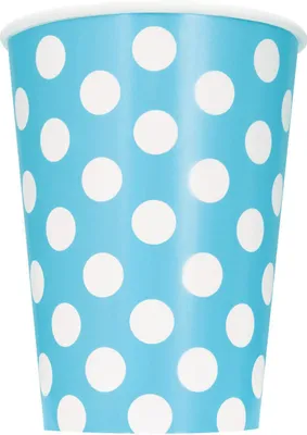 Immagine prodotto di 6 bicchieri di cartone blu a pois da 354 ml - taglia unica