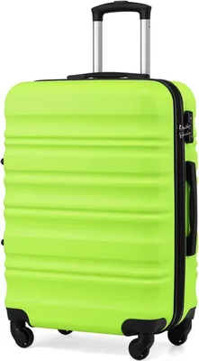 Image de COOLIFE Valise rigide Trolley Valise à roulettes Vert Serrure TSA 4 roulettes