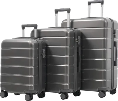 Produktbild von 3-teiliges Koffer-Set M/L/XL (20/24/28 Zoll) aus ABS+PC, doppelte 360°-Drehrollen, TSA-Schloss & Innenfächer, ideal für Familien- & Geschäftsreisen