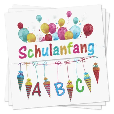 Produktbild von Servietten Schulanfang (20)  BxH 33x33cm NEU