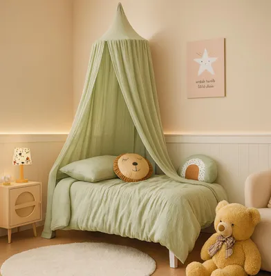 Immagine prodotto di Alavya Home Baldacchino per lettino 250x50 cm cotone mussola- khaki