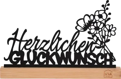 Produktbild von UNUS Deko Aufsteller "Herzlichen Glückwunsch"  in schwarz