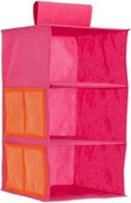 Produktbild von Kinder Stoff Hängeregal 3er Fach Regal Aufbewahrung pink