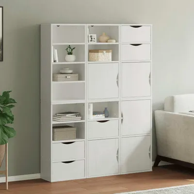 Produktbild von vidaXL Beistellschränke 6 Stk. ODDA Weiß 40x24x79 cm Massivholz Kiefer