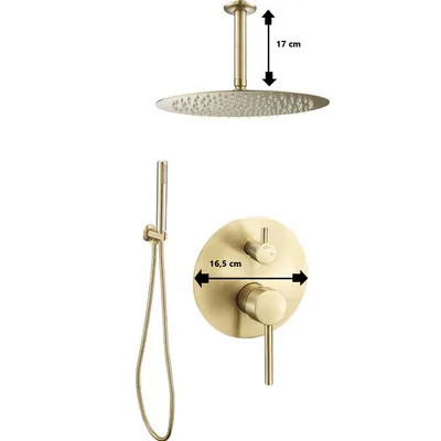 Produktbild von Unterputz-Eingriff-Duscharmatur SLIGO gold Duschkopf Ø 25cm
