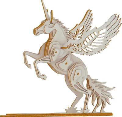 Produktbild von Woodcraft Holz 3D Puzzle Einhorn
