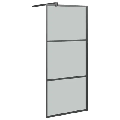 Image de vidaXL Paroi de douche pour douche à l'italienne 80x195 cm verre ESG foncé noir