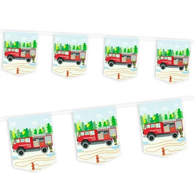 Produktbild von Feuerwehr Wimpelbanner, 1 Stk, 3,5m Wimpelkette mit Feuerwehrautos