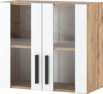 Zdjęcie produktu dla Szafka Kuchenna Wisząca Witryna Modułowa 80Cm Blande Wotan Biały Mat