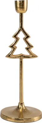 Produktbild von Kerzenständer Weihnachtsbaum - Aluminium - Gold-Finish - 28cm hoch
