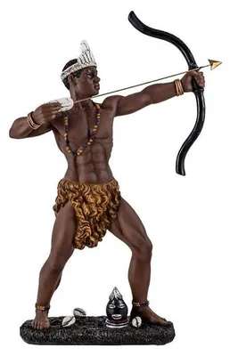Produktbild von DRW Figur Oshosi Krieger Oisha aus Harz, handbemalt, 15 x 6 x 32 cm