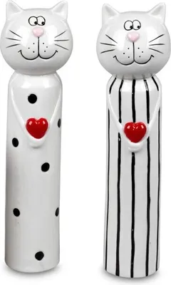 Produktbild von 1 Stück Deko-Katze Höhe 26cm weiss aus Porzellan 1 von 2 Modellen