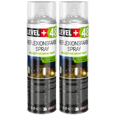 Produktbild von Reflektierende Sprühfarbe 2x500ml Leuchtet im Dunkel Markierung Spray L+48