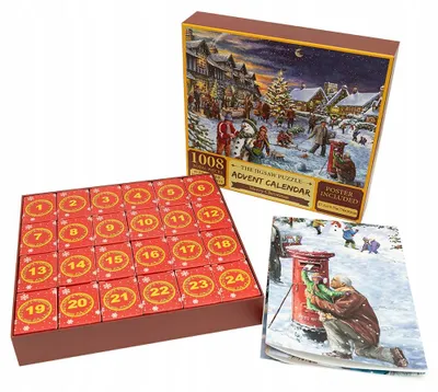Image de Calendrier de l'Avent Askato, puzzle sur le thème de l'hiver, 1008 pièces