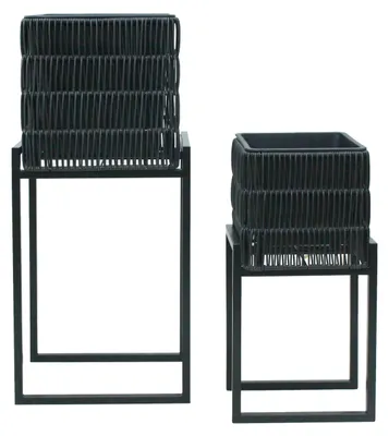 Produktbild von Mömax Übertopf-Set Flora Schwarz, 2er Set