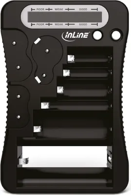 Image de InLine® Testeur de piles avec affichage LCD, pour piles rondes, piles boutons et bloc 9V