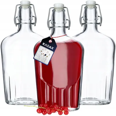Produktbild von KADAX Obstlikörflasche mit Bügelverschluss, Bügelflasche, vintage Glasflasche