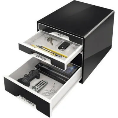 Produktbild von Leitz 52521095, 4 Schublade(n), Kunststoff, Schwarz, 1 Stück(e), 270 mm, 287 mm