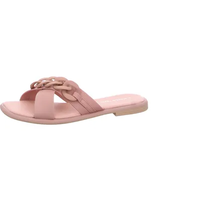 Produktbild von MARCO TOZZI Damen Pantoletten Leder Clogs Blockabsatz Kette 2-27121-28 , Größe:40 EU, Farbe:Beige