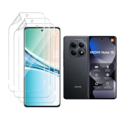 Produktbild von CLM-Tech 3er Set Schutzfolie kompatibel mit Xiaomi Redmi Note 15 5G 6,77 Zoll - Weiche Folie Crystal Clear - Displayschutz 9H Glas - Folie kristallklar 3X Stück