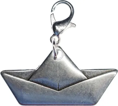 Produktbild von Papierschiff Charm Papier Schiff Origami Segelschiff Anhänger Miniblings Boot