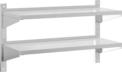 Produktbild von vidaXL Wandregal mit 2 Böden 100x40x60 cm Silbern Edelstahl