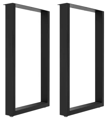 Immagine prodotto di Piedini per mobili - Gambe in acciaio quadrato - Set da 2 - Rinforzati - Altezza 71,1 cm - Capacità di carico massima 200 kg - Colore: nero