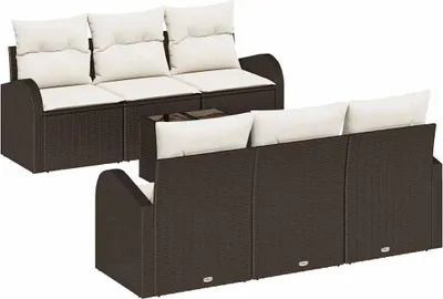 Immagine prodotto di vidaXL Set divano da giardino marrone 55 x 55 x 37 cm Poly-Rattan