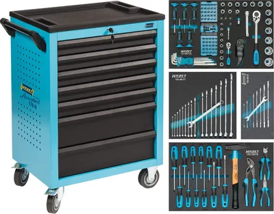 Zdjęcie produktu dla HAZET Assistent 178N-7/147, 7 pół., Stal, Czarny, Niebieski, 20 kg, 4 szt., 498 mm