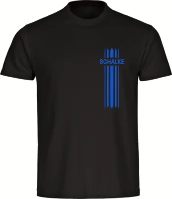 Produktbild von multifanshop Herren T-Shirt - Schalke - Streifen, schwarz, Größe M