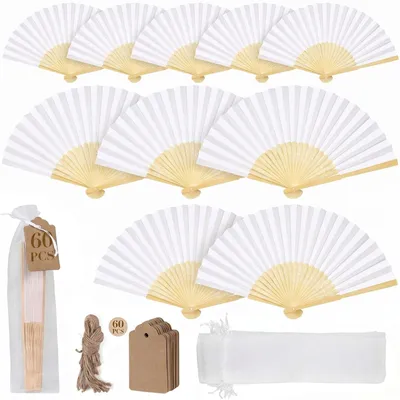 Produktbild von Solidchoice – Set mit 60 Papierhandfächern für Partys