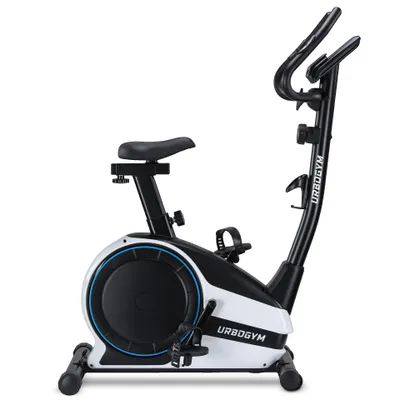 Productafbeelding van URBOGYM BOOZE TR Hometrainer, Fitnessfiets voor Thuis, 14 Weerstandsniveaus, 6 kg Vliegwiel, LCD, Hartslagsensoren, Verstelbaar Zadel, 135 kg