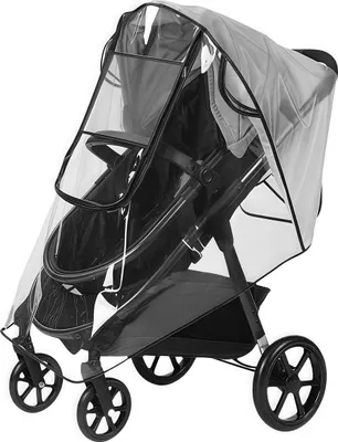 Produktbild von Universelle Regenhaube für Kinderwagen - Wasserdichter Schutz mit Belüftung und Reißverschlüssen