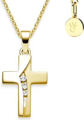 Produktbild von Halskette Mädchen Silber 925 mit Kreuzanhänger Kommunion Taufkette
