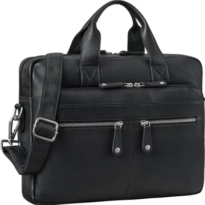 Produktbild von ROYALZ "Lexington" Leder Aktentasche Herren & Damen Arbeitstasche Mittel-Groß Laptoptasche 13 - 14.5 Zoll zum Umhängen - Vintage Ledertasche aus echtem Büffel-Leder