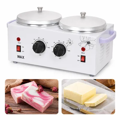 Produktbild von Doppel Wachswärmer 1,2L, Wachsheizer Haarentfernung Set mit 40 Sticks, einstellbare Temperatur Wax Heater für Gesicht & Körper