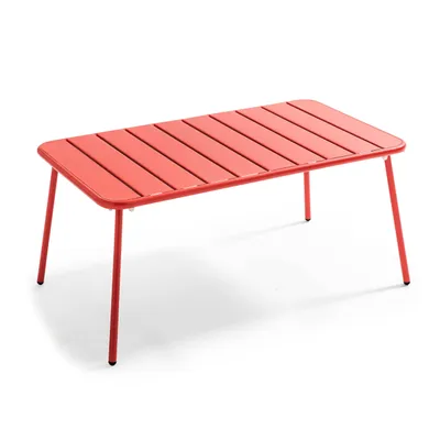 Produktbild von Gartencouchtisch aus Stahl Rot - Oviala Palavas